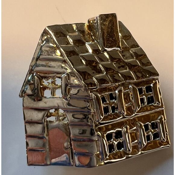 Pin Dan craft Gold Tone House Roof Windows Door Safety Pin 1.25 x 1.25 Inches - Picture 1 of 6